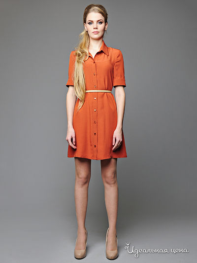 Платье Pepen, цвет цвет оранжевый