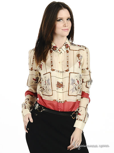 Блузка Pole & Pole, цвет цвет бежевый / мультиколор