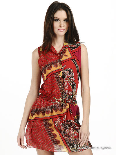 Платье Pole & Pole, цвет цвет красный / мультиколор