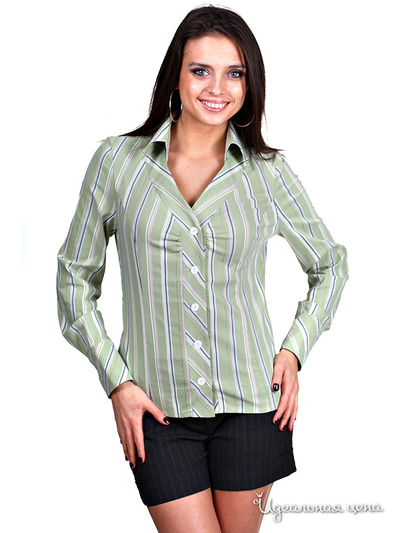Блузка Olive Grey, цвет цвет оливковый / голубой