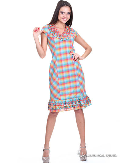 Платье Olive Grey, цвет цвет оранжевый / мультиколор