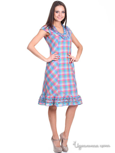 Платье Olive Grey, цвет цвет голубой / мультиколор