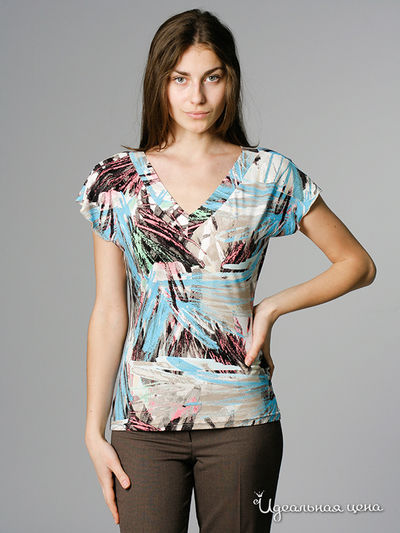 Футболка CARIBA, цвет цвет голубой / бежевый