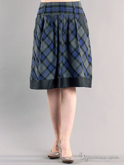 Юбка Kristina, цвет цвет фиолетовый / черный / принт клетка