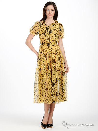 Платье XcluSive&Soho, цвет цвет горчичный