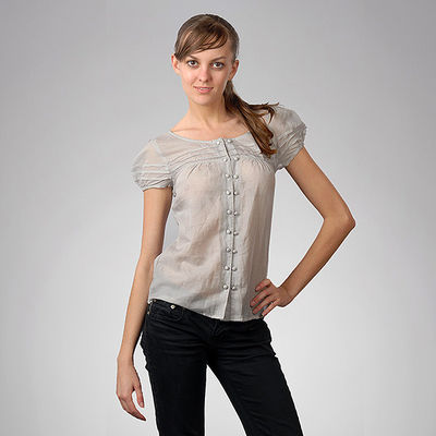 Блуза NafNaf, цвет цвет светло-кремовый