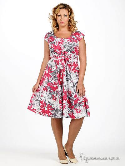 Платье Natura, цвет цвет малиновый / серый