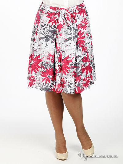 Юбка Natura, цвет цвет малиновый / белый / серый