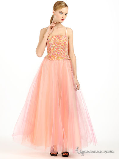 Платье JS Collection, цвет цвет оранжевый / розовый / белый