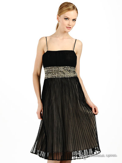 Платье JS Collection, цвет цвет черный / бежевый