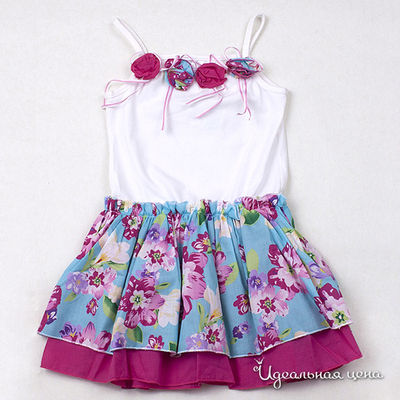 Сарафан Comusl, цвет цвет белый/ голубой / фуксия