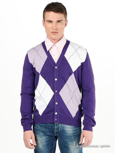 Кардиган Woollen Art, цвет цвет фиолетовый / белый