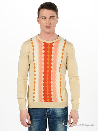 Джемпер Woollen Art, цвет цвет бежевый / красный / белый