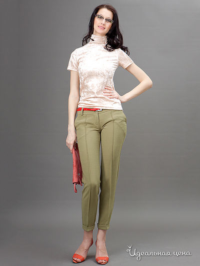 Брюки May Be, цвет цвет оливковый