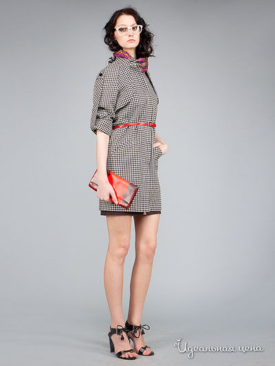 Плащ May Be, цвет цвет черный / белый