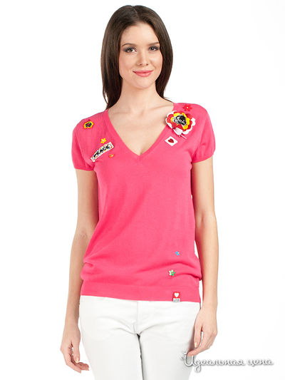 Футболка Moschino, цвет цвет розовый