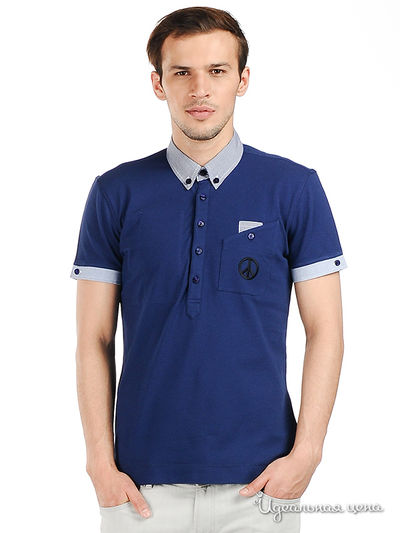 Футболка-поло Moschino, цвет цвет синий