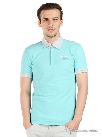 Футболка-поло Moschino, цвет цвет голубой