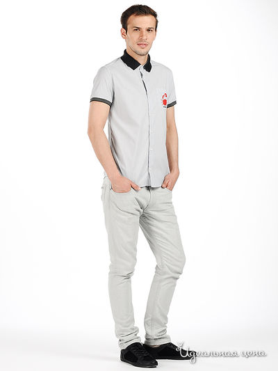 Рубашка Moschino мужская, цвет серый