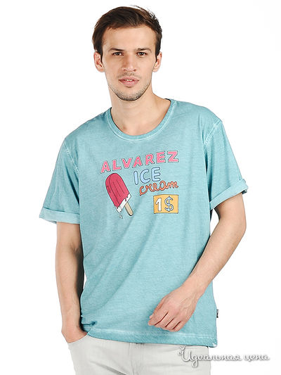 Футболка Moschino, цвет цвет бирюзовый