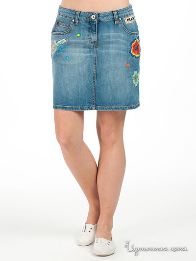 Юбка Moschino, цвет цвет голубой