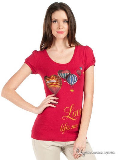 Футболка Moschino, цвет цвет бордовый