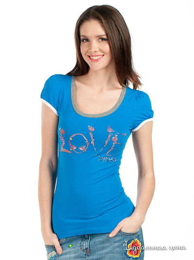 Футболка Moschino, цвет цвет голубой