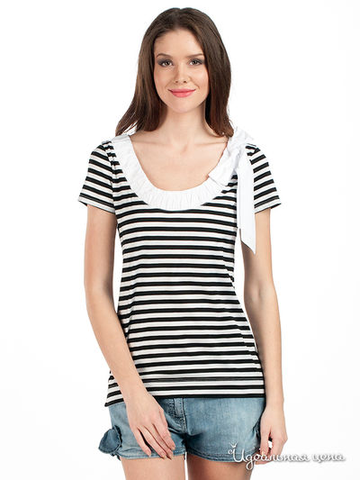 Футболка Moschino, цвет цвет черный / белый