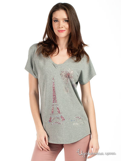 Футболка Moschino, цвет цвет серый