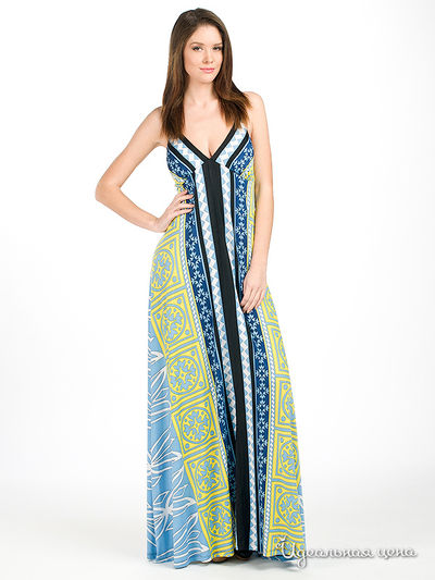 Платье Analily, цвет цвет голубой / желтый / белый