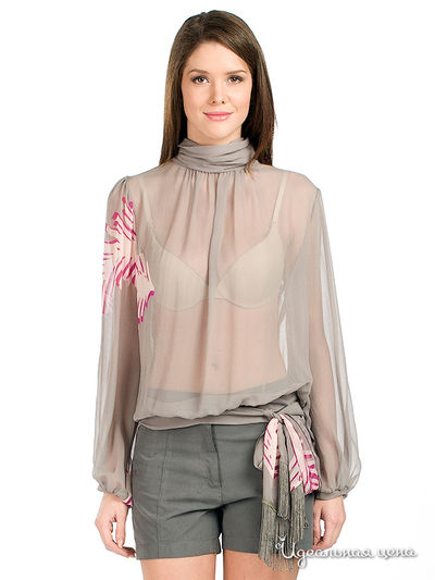 Блузка Analily, цвет цвет серый / сиреневый / белый