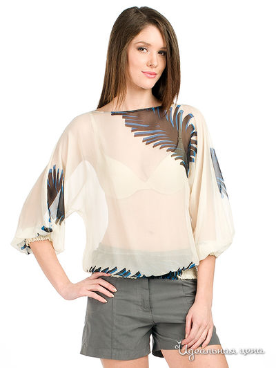 Блуза Analily, цвет цвет молочный / черный / синий