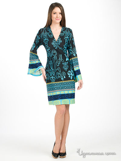 Платье Analily, цвет цвет черный / голубой / желтый