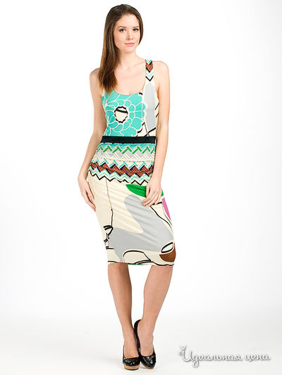 Платье Analily, цвет цвет молочный / мультиколор