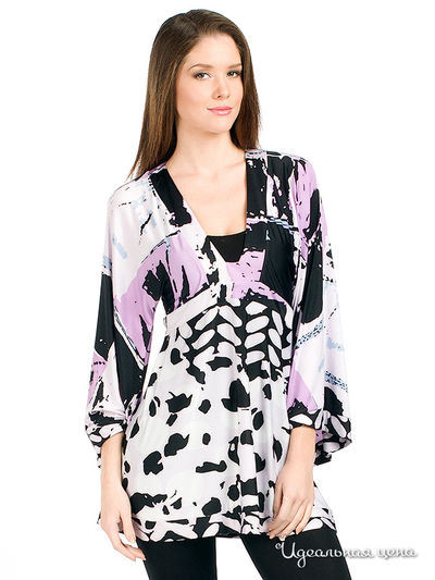 Туника Analily, цвет цвет белый / черный / фиолетовый