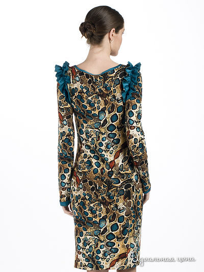 Платье Adzhedo женское, цвет бирюзовый / мультиколор