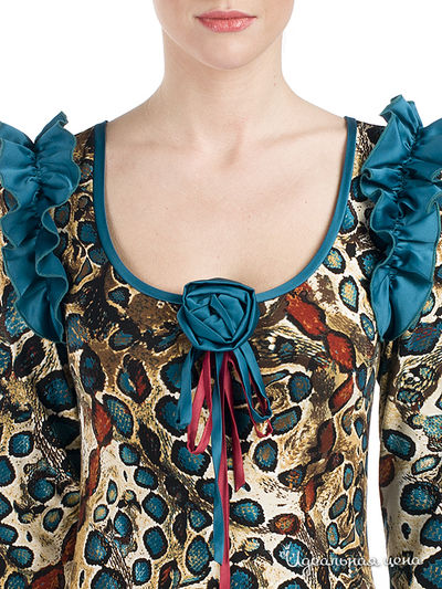 Платье Adzhedo женское, цвет бирюзовый / мультиколор