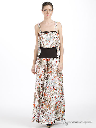 Платье Adzhedo, цвет цвет коричневый / оранжевый / белый