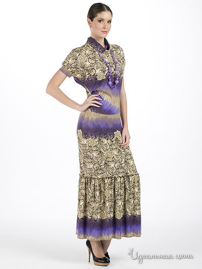 Платье Adzhedo женское, цвет фиолетовый / бежевый