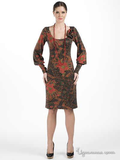 Платье Adzhedo, цвет цвет красный / коричневый / зеленый