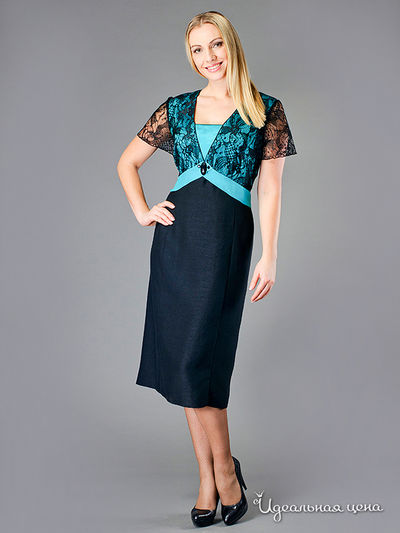 Платье PERSONAL CHOICE, цвет цвет черный / бирюзовый