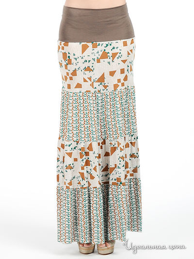 Юбка Silvian Heach, цвет цвет коричневый / бежевый / изумрудный