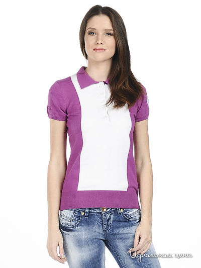 Поло Мультибренд, цвет цвет сиреневый / белый
