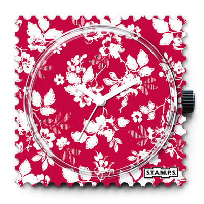 Часы Stamps, цвет цвет малиновый / белый
