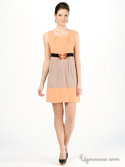 Платье Мультибренд, цвет цвет коралловый / бежевый