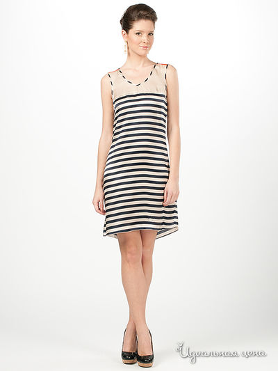 Платье Мультибренд, цвет цвет розовый / темно-синий / бежевый