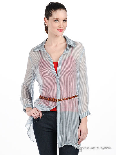 Блузка Larro, цвет цвет белый / синий