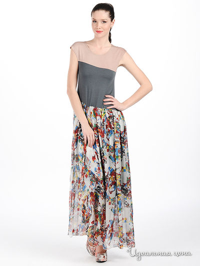 Платье Larro, цвет цвет серый / бежевый / мультиколор