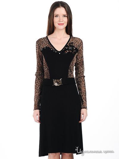 Платье Philippe Carat, цвет цвет черный / коричневый
