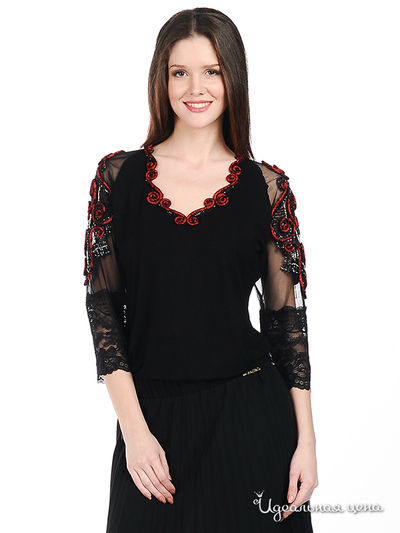 Блузка Eden Rose, цвет цвет черный / красный